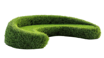Organic outdoor furniture concept presenting a lush green grass sofa creating sustainable design, eco friendly seating, and natural comfort on a transparent background