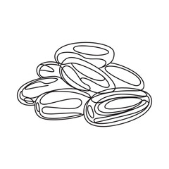 Abstract line drawing of stacked oval shapes simple minimalist design illustration