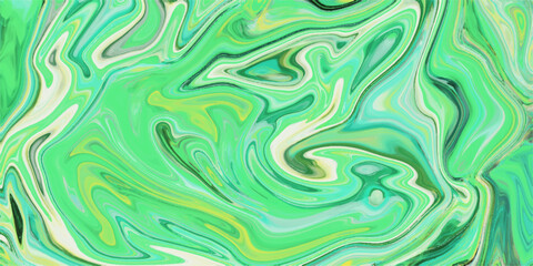 abstract modern green background with waves, Beautiful green silk background, Fluid art texture. Abstract background with swirling paint effect. Close up soap bubble background. 