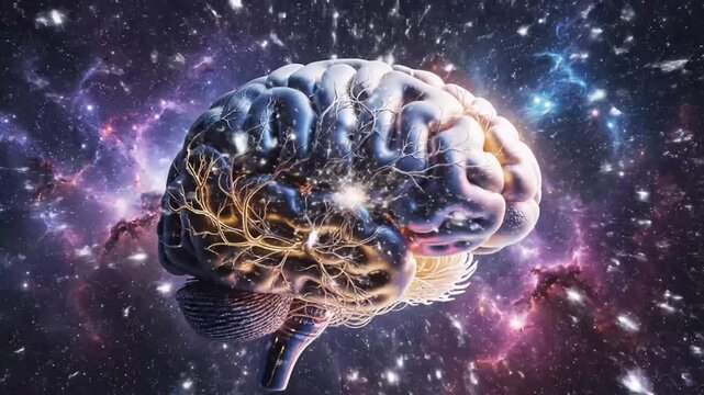 Cerebral cosmos thought expands into infinity