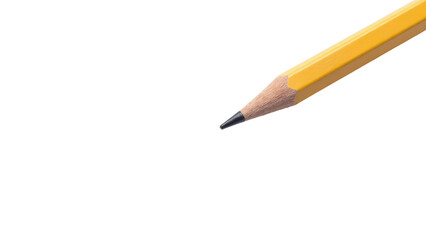 A close-up shot of a pencil with a plain white background, suitable for illustrations and designs