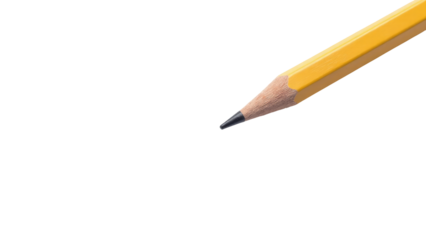 A close-up shot of a pencil with a plain white background, suitable for illustrations and designs