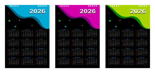 beautiful custom 2026 new year printable calendar design art, template