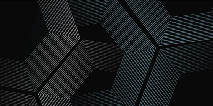 Black abstract background designb simple. Premium stripe texture for banner  business backdrop. Dark horizontal vector template patten