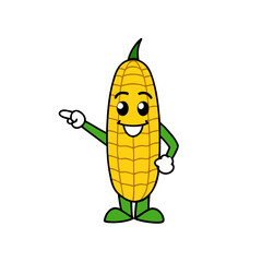 cartoon illustration of a corn