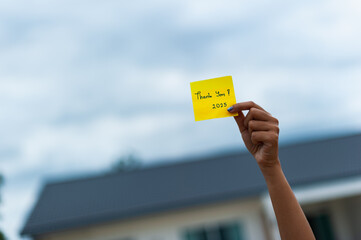 Thank you celebration outdoor event community casual setting close-up view gratitude concept