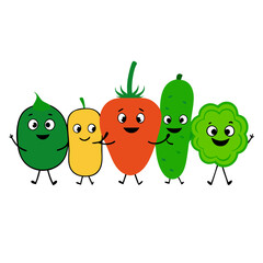 funny cartoon vegetables