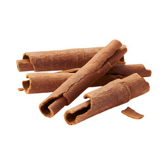 Rolled Cinnamon Sticks With Aromatic Spice Texture Isolated On White Background
