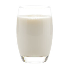 A Tall Clear Glass Filled With White Milk Isolated On A Transparent Background