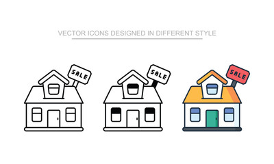 House for sale vector design in modern and trendy style icon