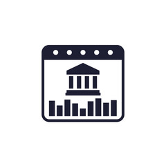 Bank annual report icon on white