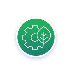 eco settings icon, eco mode, power-saving options line vector design