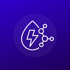 Electrolyte icon with water drop, line vector design