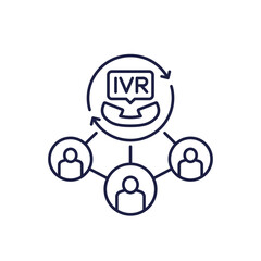 IVR system line icon on white, Interactive Voice Response for calls