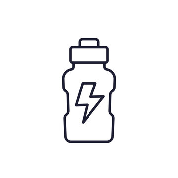 isotonic drink line icon on white