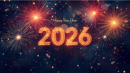 Minimal Happy New Year 2026 Greeting Card – AI Generated