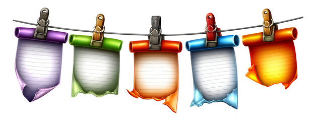 Colorful Digital Planner Essentials on Transparent Background for Organization