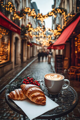 Warm Christmas Morning Caf&eacute; Street Elegance