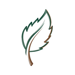 Stylized Leaf Illustration with Natural Colors.