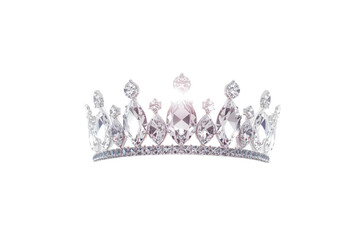 wide, sparkling silver crown with numerous tiny jewels and intricate scrollwork, no background svg