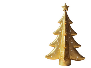 Obraz premium A golden Christmas tree with a shining star on top