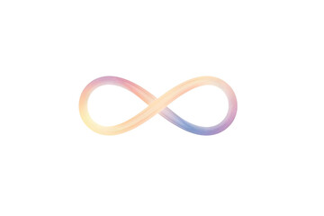 simple abstract ribbon in a colorful infinity loop with a soft pastel rainbow gradient, no background svg