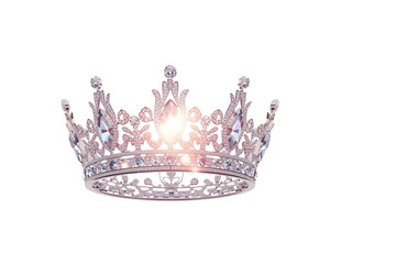 wide, sparkling pink and white jeweled crown with a very ornate and intricate design, no background svg