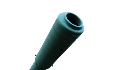 A green pipe protruding from the earth