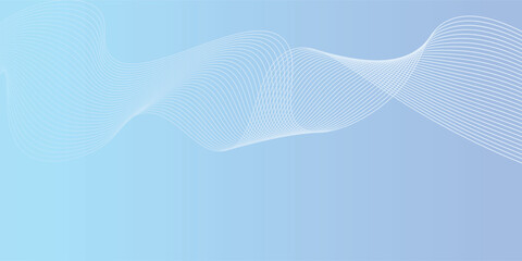 Abstract blue gradient background with shining lines waves. Minimalist background for banner, poster, cover, brochure, flyer, website