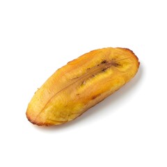 fried plantain on white background