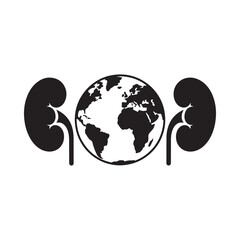 A global depiction of kidneys Representing worldwide health and organ donation