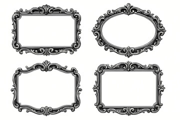 Obraz premium Antique Frames Displayed: Exquisite antique frames showcase timeless elegance, perfect for adding a touch of classic charm to any design. Each frame tells a story.