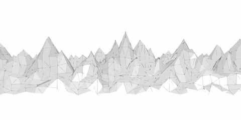 Abstract white polygonal landscape with sharp peaks and geometric forms © Smritykona