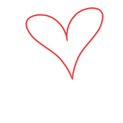 Red heart outline illustration graphic art