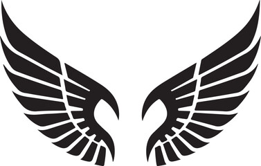 Wing icon silhouette vector illustration on a white background