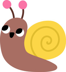 Vector cute crawling snail icon. Funny woodland mollusk. Cute forest illustration for kids isolated on white background. Easter village character clipart © Lexi Claus