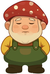 Cute Gnome Standing Cartoon Character Vector Illustration