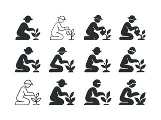 Obraz premium Joyful Activities Icons. People engaged in activities that bring