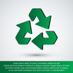 Green Recycling Arrows Symbol Eco Friendly Concept Vector