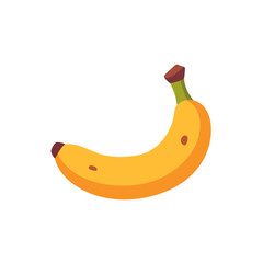 Yellow banana curved, fruit icon, isolated flat style vector illustration