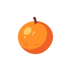 Whole orange citrus, fruit icon, isolated flat style vector illustration