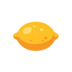 Yellow lemon with smooth highlights, fruit icon, isolated flat style vector illustration