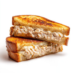 Delicious grilled tuna melt sandwich with melted cheese toasted