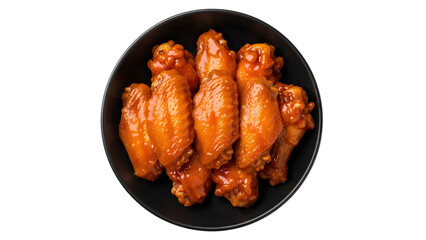 Delicious buffalo chicken wings isolated on transparent background