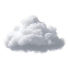 Fluffy white cumulus cloud isolated on transparent background