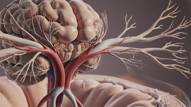 3D Medical Visualization of the Human Brain Pons and Associated Blood Vessels