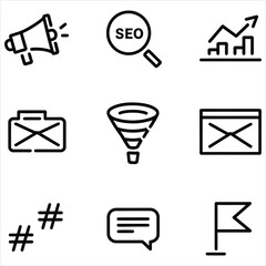 Email icon set symbol web design vector business illustration