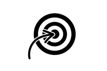 Target icon or achieve goal success icon in transparent background