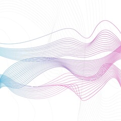 Modern abstract illustration with colorful flowing wave lines, representing motion, energy and creative digital design
