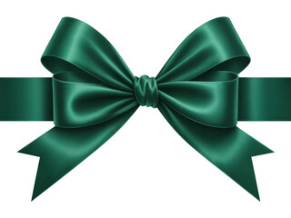 green ribbon bow, illustration png element isolated on transparent background
